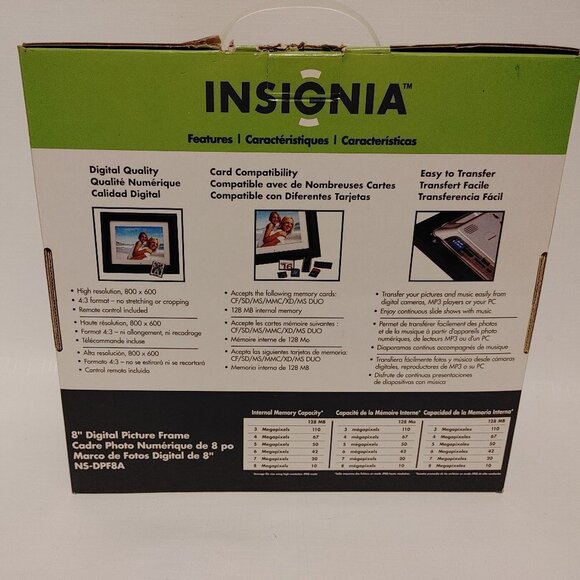INSIGNIA 8" Digital Picture Frame Brand New In Open Box - Picture 2 of 3